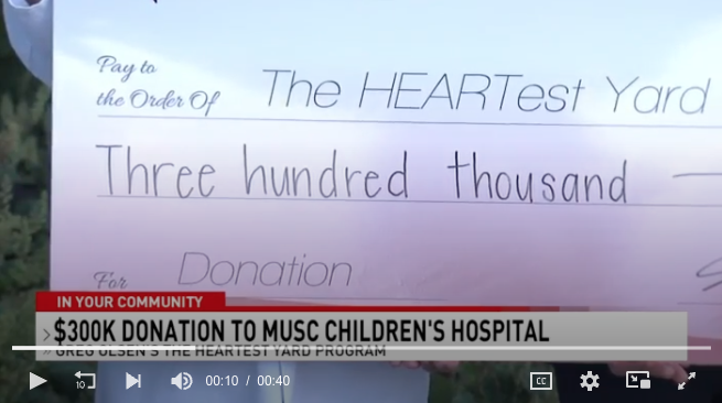 Greg Olsen presents MUSC Shawn Jenkins Children’s Hospital with $300K donation